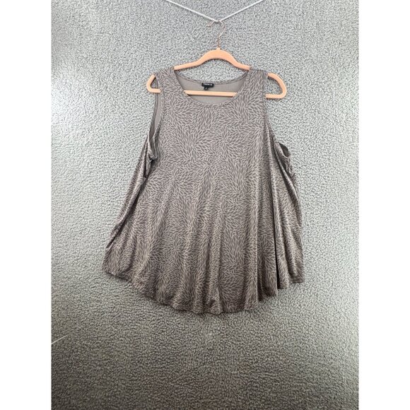 Torrid Womens Swing Tank Top Gray Leaf Print Sleeveless Size 2 - Picture 1 of 5